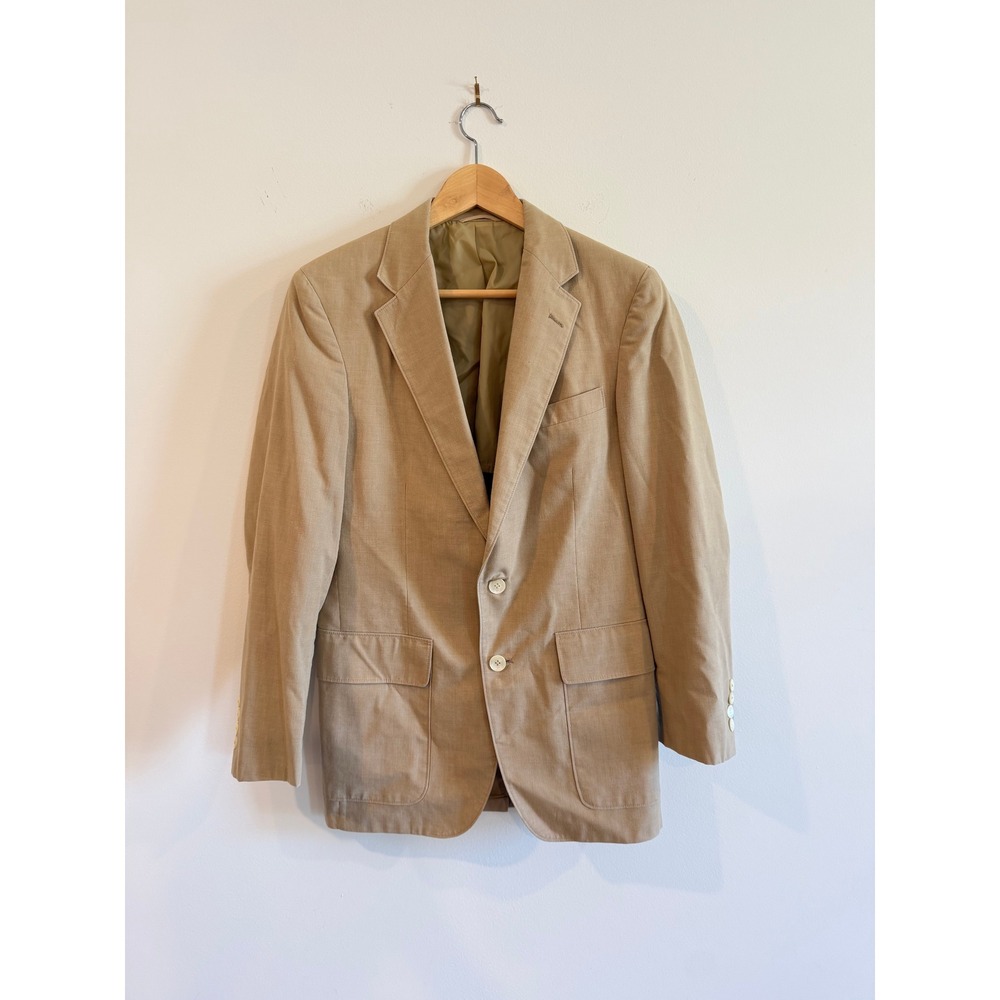 Gant Tailored Clothing Mens Tan Cribbage Cloth 2 Button Blazer Sport Coat 38S